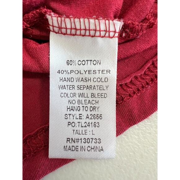 Umgee A Line Cut Out Dress Womens Size Large Long Sleeve Cotton Blend Red - Picture 11 of 11